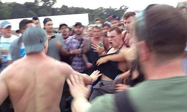 A picture showing Robinson in a scuffle at the Big Day Out. Picture: Supplied - ${keywords}